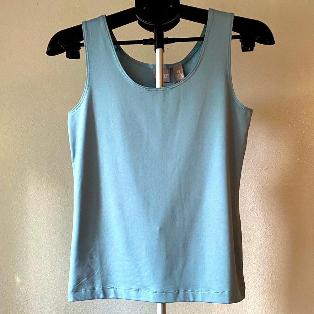 Chico's Timeless Basic Tank Top in Misty Teal Size XS/S